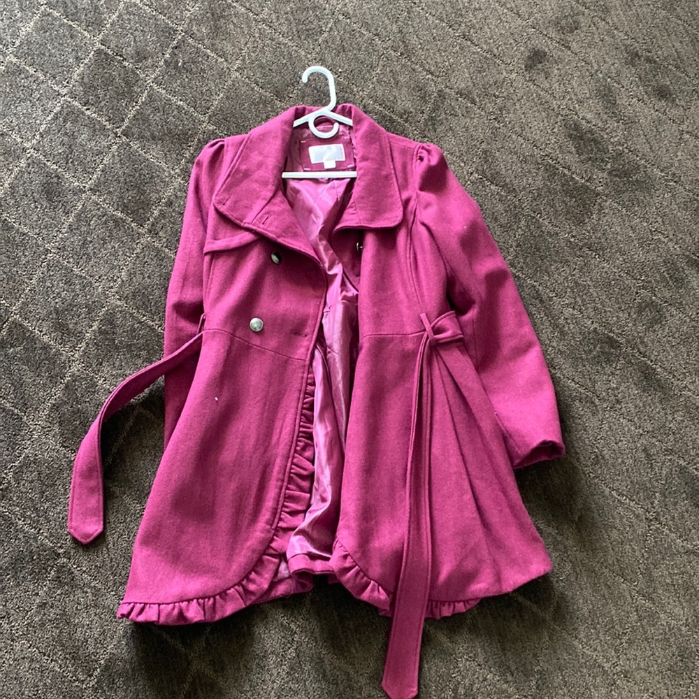 Maroon pea coat